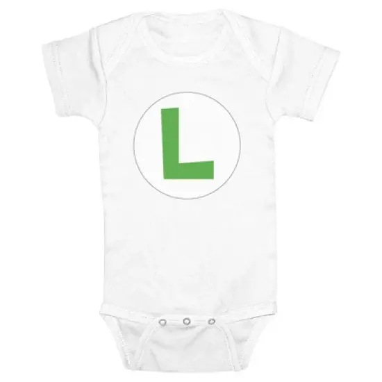Infant's Nintendo Luigi Circle Icon Onesie image {5}
