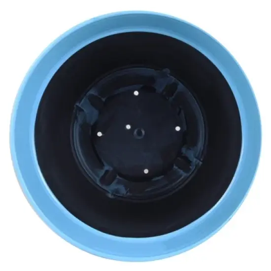 Garden Elements Indoor/Outdoor Glazed Brushed Happy Plastic Planter, Large, 15in image {1}