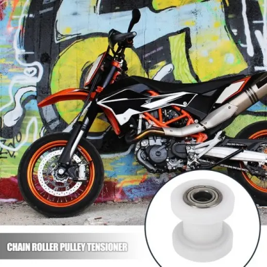 Unique Bargains 10mm/0.39" Hole Chain Roller Pulley Slider Tensioner Wheel Guide for Motorcycle ATV image {1}
