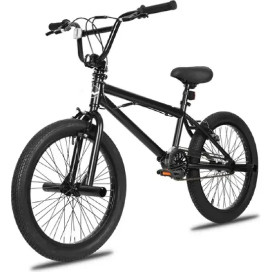 hykolity Freestyle BMX Bike 20 Inch Trick Bicycle for Kids Teen Adults Carbon Steel Frame Bikes Ideal for Beginner to Advanced Riders Black & Silver image {9}