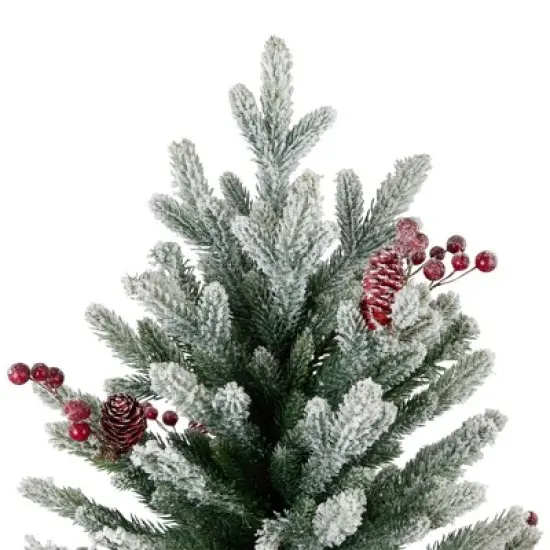Northlight Real Touch&trade;️ Potted Flocked Mini Fir Pine Artificial Christmas Tree - 25" - Unlit image {2}