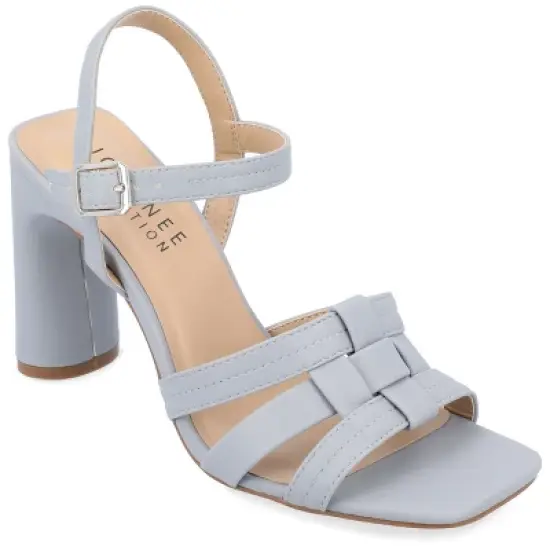 Journee Collection Womens Gibssen Ankle Strap Covered Block Heel Sandals image {10}
