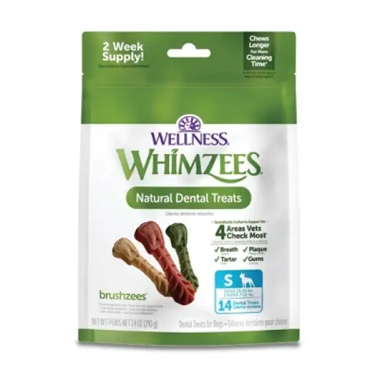 WHIMZEES by Wellness Brushzees Small Dental in Vegetable Flavor Dog Treats image {7}