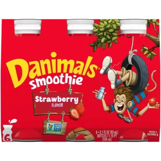 Danimals Strawberry Kids' Smoothies - 6ct/3.1 fl oz Bottles image {11}