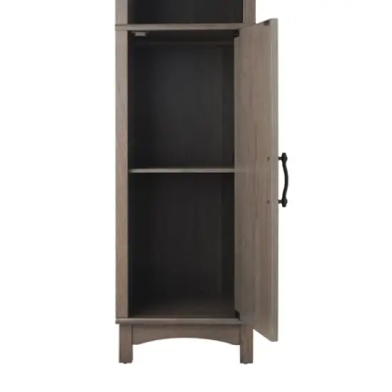 Teamson Home Russell Farmhouse Wooden Linen Tower Cabinet Salt Oak - Elegant Home Fashions image {7}