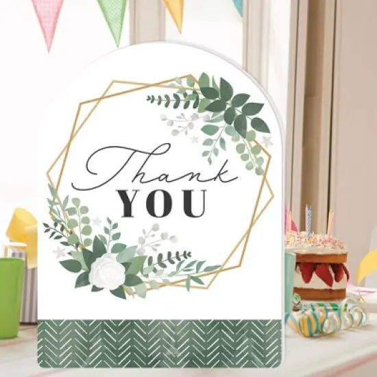 Big Dot of Happiness Boho Botanical - Greenery Thank You Giant Greeting Card - Big Shaped Jumborific Card - 16.5 x 22 inches image {1}