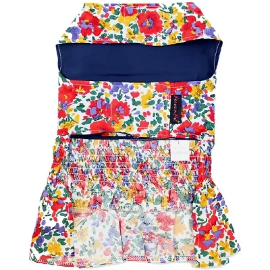Parisian Pet 'Floral Artsy Dress' Dog & Cat Shirt &ndash; Stylish and Comfortable Designer Dog Clothing - Red, Yellow, Blue, White-Valentine's Day image {1}