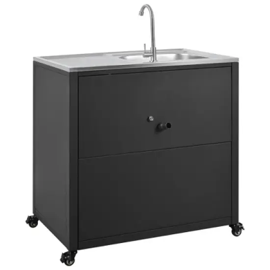 Whisen Outdoor Modular Kitchen Sink with Cabinet - Matte Black image {12}