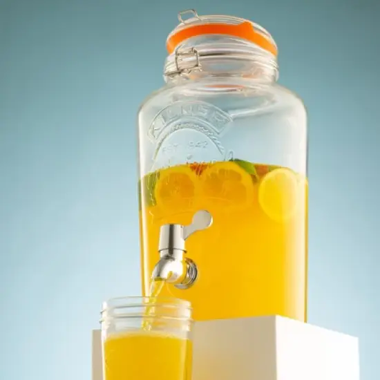 Kilner 2.1 Gallon Drink Dispenser, Large Glass Beverage Jar with Stainless Steel Tap image {1}