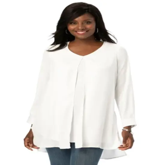 Jessica London Women&rsquo;s Plus Size Flyaway V-Neck Tunic image {5}