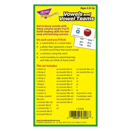 TREND Vowels and Vowel Teams Skill Drill Flash Cards image {4}