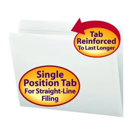 Smead File Folder, Reinforced Straight-Cut Tab, Letter Size, 100 per Box image {12}