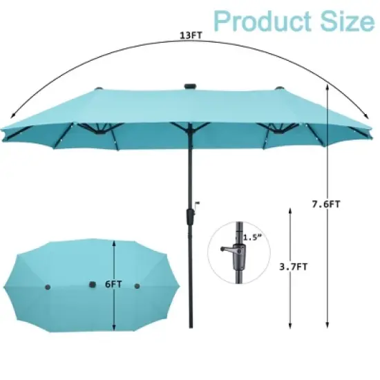 Ainfox 13ft Market Umbrella With 36 Led Lights image {2}