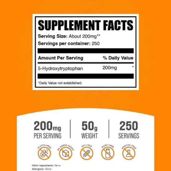 BulkSupplements 5-HTP (5-Hydroxytryptophan) Powder image {1}