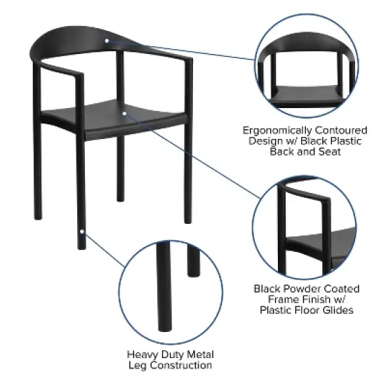 Flash Furniture HERCULES Series 1000 lb. Capacity Plastic Cafe Stack Chair image {9}