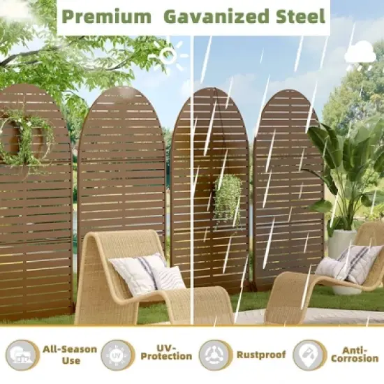 PexFix 72 in. x 47 in. Outdoor Privacy Arch Screen Galvanized Steel Panel Divider image {3}