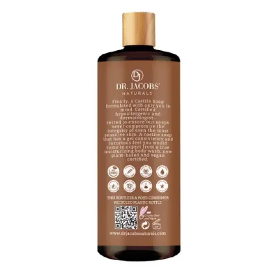 DR.JACOBS NATURALS All Natural Plant Based Castile Sandalwood Body Wash-Hypoallergenic-Dermatologist Tested image {1}