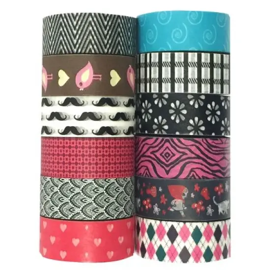 Wrapables Washi Masking Tape Collection, Set of 12 WPSET04 image {4}