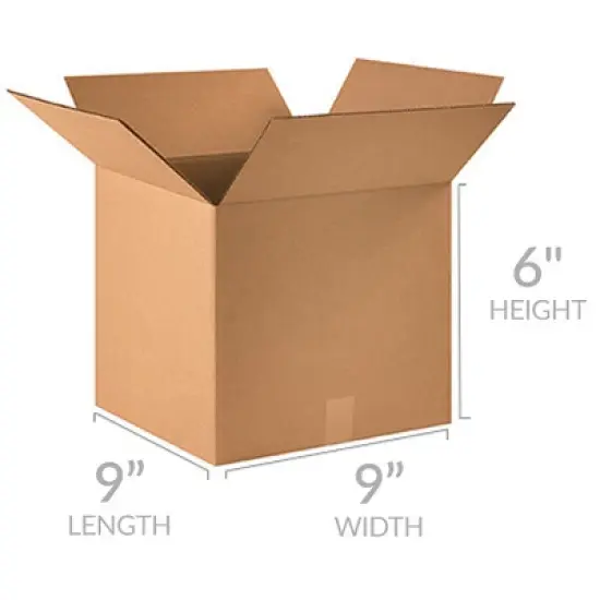 UOFFICE Pack of 25 Corrugated Shipping Boxes 9" x 9" x 6" image {4}
