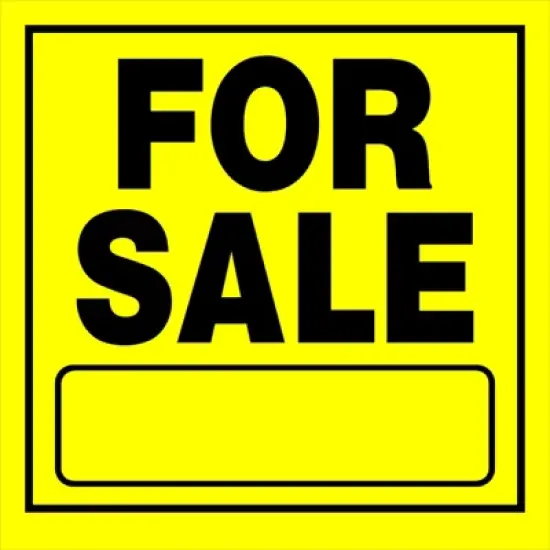 Hillman English Yellow For Sale Sign 11 in. H X 11 in. W - Case of 6 image {1}