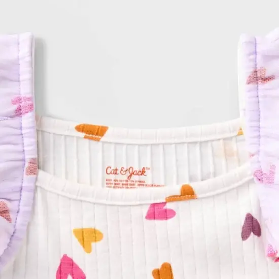 Toddler Girls' Adaptive Flutter Sleeve Tulle Dress - Cat & Jack&trade; Almond Cream image {2}