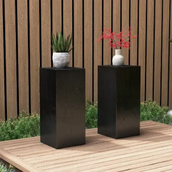 Christopher Knight Home Sinestrea Modern Patio Square-Column Lightweight Concrete End Table image {7}
