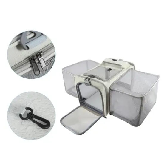 Unique Bargains Expandable Airline Approved Cat Carrier 1 Pc image {3}