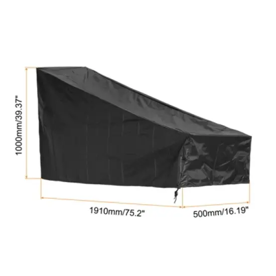 Unique Bargains Oxford Cloth Waterproof Push Lawn Mower Cover 75.2 x 16.19 x 39.37 Inch Black 1 Pc image {1}