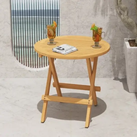 Yardgrace Teak Adirondack Chair with Table 2PCS image {5}