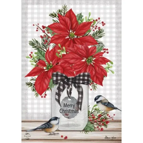 Briarwood Lane Christmas Garden Flag 12x18 For Outdoor Poinsettia Jar For Christmas Garden Flag Flags For Outside image {4}