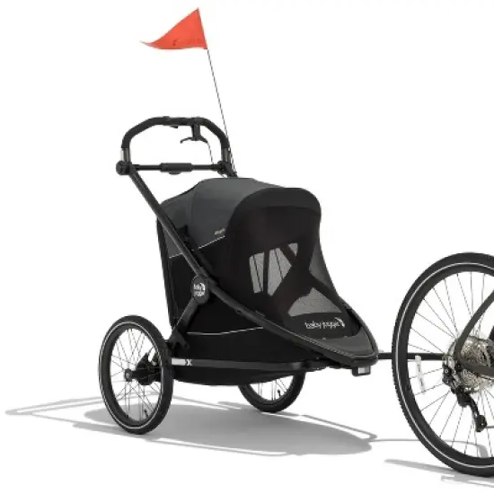 Baby Jogger City Prix Jogger Stroller and Bike Trailer Bundle - Ambition Black image {6}