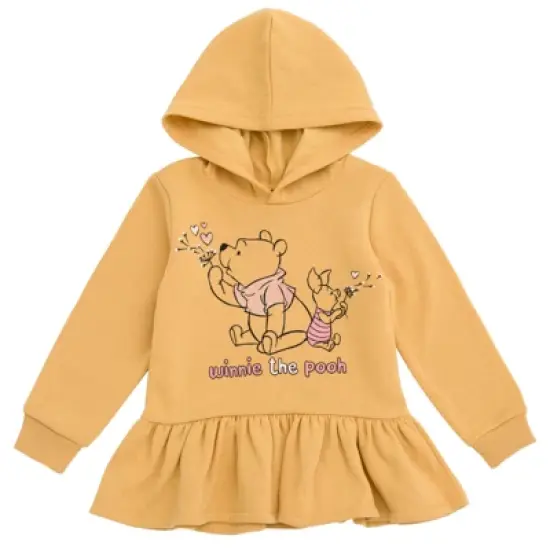 Disney Winnie the Pooh Piglet Infant Baby Girls Pullover Peplum Fleece Hoodie and Leggings Outfit Set Pale Yellow / Pink 12 Months image {3}