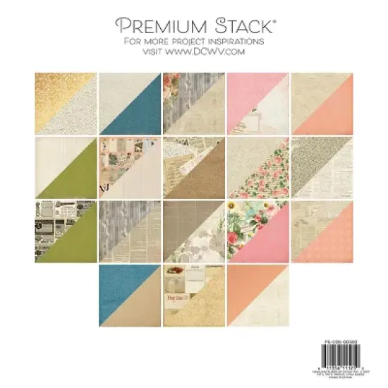 DCWV Double-Sided Cardstock Stack 12"X12" 36/Pkg-Preserved Paper, 18 Designs/2 Each image {1}