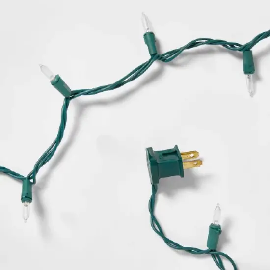 100ct LED Super Bright Mini Christmas String Lights Warm White with Green Wire - Wondershop&trade; image {4}