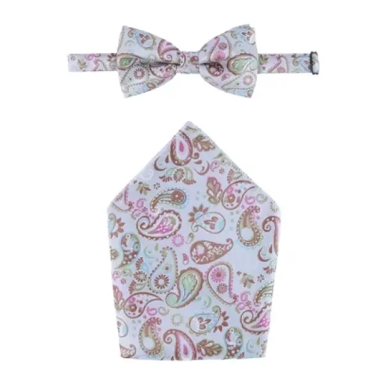 CTM Men's Swirl Bow Tie and Pocket Square image {5}