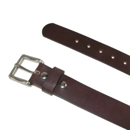 CTM Men's Leather Bridle Belt with Removable Buckle image {1}