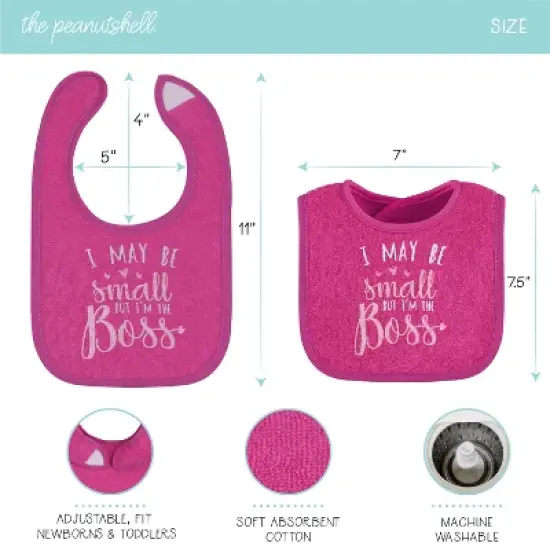 The Peanutshell Baby Girl Terry Bibs, 18 Pack for Feeding, Teething, or Drooling|Girl Foods/Holiday image {1}