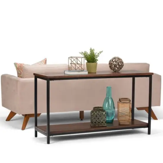 54" Rhonda Console Sofa Table Dark Cognac Brown - WyndenHall image {1}