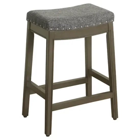 26" Blake Backless Counter Height Barstool with Nailheads - HomePop image {7}