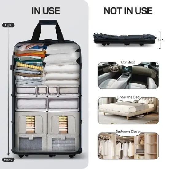 New York Xpress Expandable Collapsible Foldable Luggage Bag with Universal Wheels and Grab Handle 30" 36" 40" image {9}