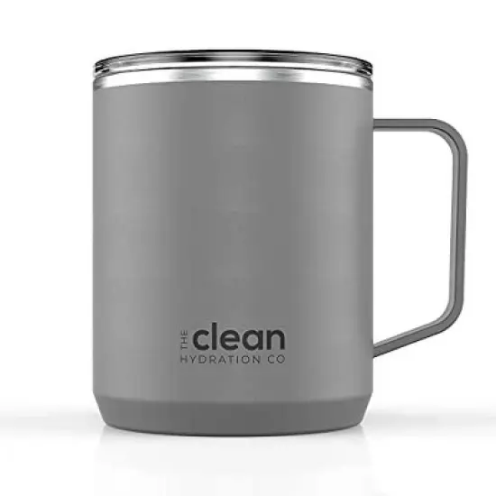 The Clean Hydration Co Insulated Coffee Travel Mug with Ceramic Liner and Lid, Black image {8}