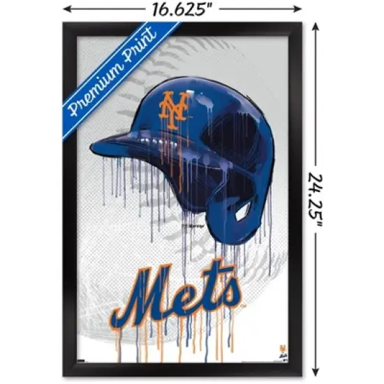 Trends International MLB New York Mets - Drip Helmet 22 Framed Wall Poster Prints image {2}
