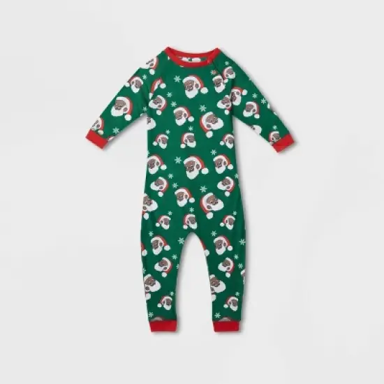 Greentop Gifts Baby Santa Print Matching Family Pajama - Green image {4}