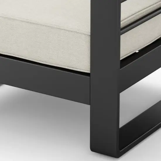 Modern Outdoor Aluminum Loveseat,2 Seater Patio Armrests Sofa with Metal Frame and Cushions,Garden Furniture for Small Spaces-Coolbibila image {6}