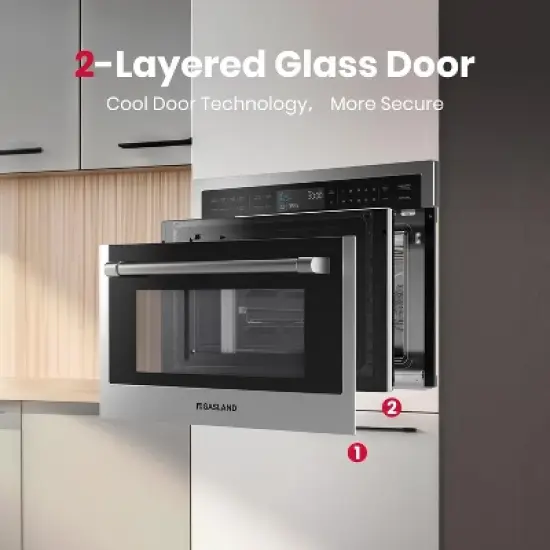 GASLAND 24" 1.6 Cu. Ft. 1000W Built-in Microwaves, Drawer, BMD1602S image {7}