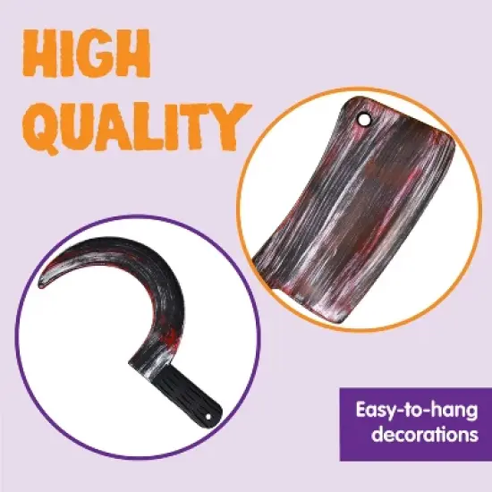 Joyfy 5 Pcs Halloween Fake Blood Weapon Props, Prop Knife Toy Haunted House Fake Knife, Halloween Indoor and Outdoor Decorations image {4}