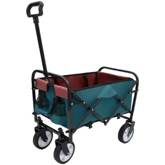 Kumasinova  Collapsible Foldable Wagon Cart with Strap System,Beach Wagon with 3PCS Plastic Liner Bag,Wagons Carts Foldable for Camping,Garden image {6}