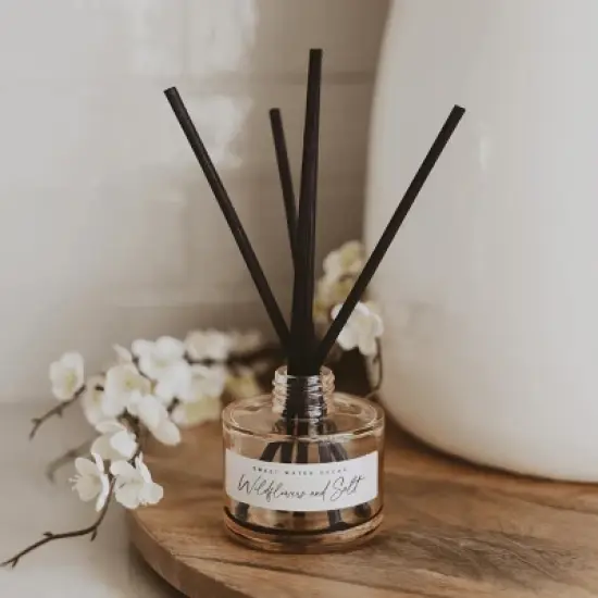 Sweet Water Decor Wildflowers & Salt Tinted Glass Reed Diffuser - 3.5oz image {1}