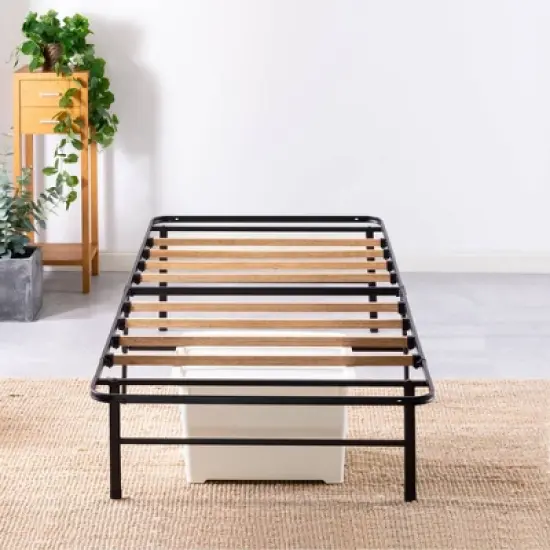 14" SmartBase Essential Mattress Foundation Bed with Bamboo Slats Black - Zinus image {4}