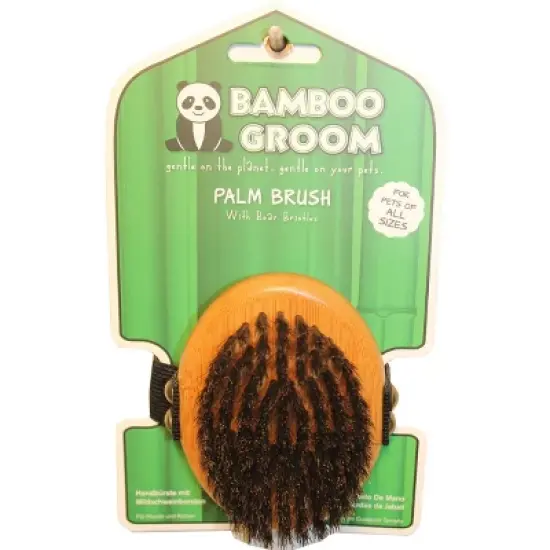 Bamboo Groom Palm Boar Bristle Brush image {1}